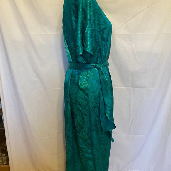 Beautiful! Addition-Elle Green V-Back w/Buttons Belt Polyester Dress ~ Sz. 20.5 - Picture 8 of 11